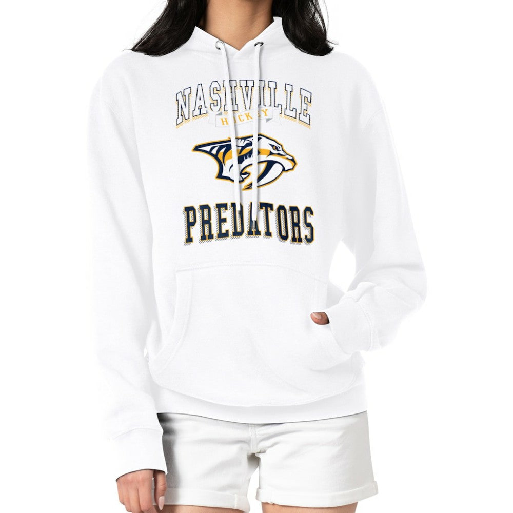 Nashville Predators - G-III 4Her by Carl Banks Women's Team Logo Tri-Blend Fleece Pullover Hoodie White