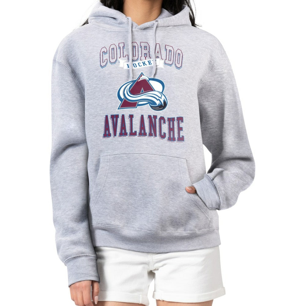 Colorado Avalanche - G-III 4Her by Carl Banks Women's Team Logo Tri-Blend Fleece Pullover Hoodie Heather Gray