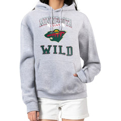 Minnesota Wild - G-III 4Her by Carl Banks Women's Team Logo Tri-Blend Fleece Pullover Hoodie Heather Gray