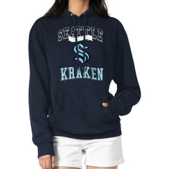Seattle Kraken G-III 4Her by Carl Banks Women's Team Logo Tri-Blend Fleece Pullover Hoodie Deep Sea Blue