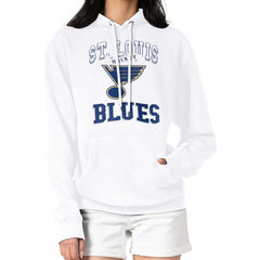 St. Louis Blues - G-III 4Her by Carl Banks Women's Team Logo Tri-Blend Fleece Pullover Hoodie White
