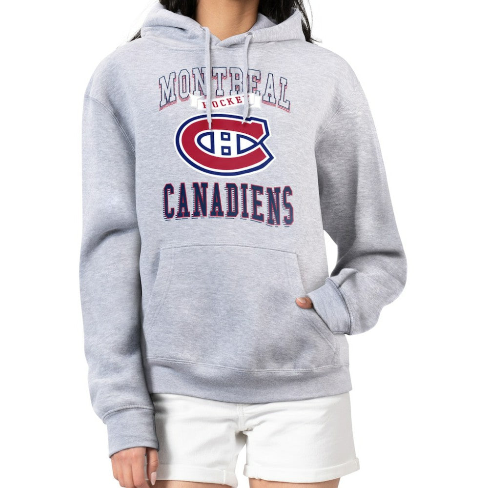 Montreal Canadiens - G-III 4Her by Carl Banks Women's Team Logo Tri-Blend Fleece Pullover Hoodie Heather Gray
