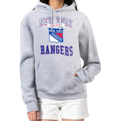 New York Rangers G-III 4Her by Carl Banks Women's Team Logo Tri-Blend Fleece Pullover Hoodie Heather Gray