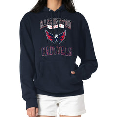 Washington Capitals G-III 4Her by Carl Banks Women's Team Logo Tri-Blend Fleece Pullover Hoodie Navy