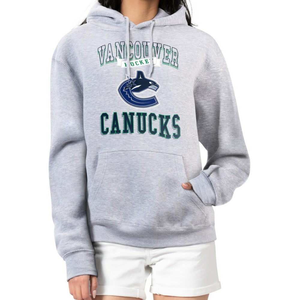 Vancouver Canucks - G-III 4Her by Carl Banks Women's Team Logo Tri-Blend Fleece Pullover Hoodie Heather Gray