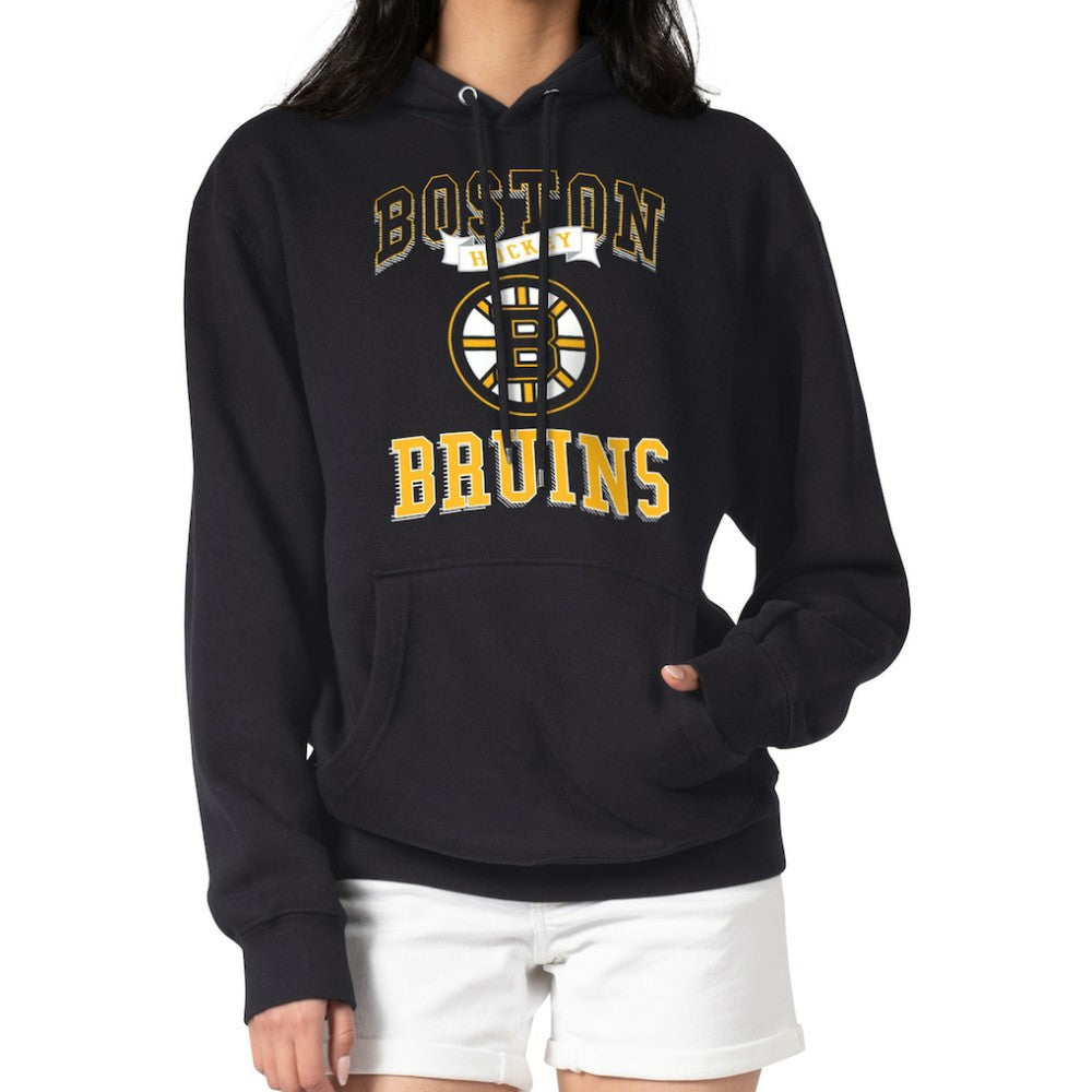 Boston Bruins G-III 4Her by Carl Banks Women's Team Logo Tri-Blend Fleece Pullover Hoodie Black