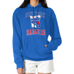 New York Rangers G-III 4Her by Carl Banks Women's Team Logo Tri-Blend Fleece Pullover Hoodie Blue
