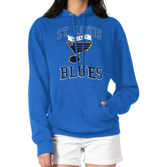 St. Louis Blues - G-III 4Her by Carl Banks Women's Team Logo Tri-Blend Fleece Pullover Hoodie Blue