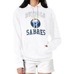 Buffalo Sabres - G-III 4Her by Carl Banks Women's Team Logo Tri-Blend Fleece Pullover Hoodie White