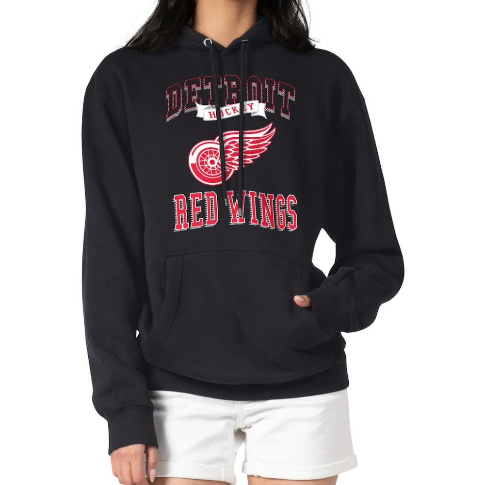 Detroit Red Wings - G-III 4Her by Carl Banks Women's Team Logo Tri-Blend Fleece Pullover Hoodie Black