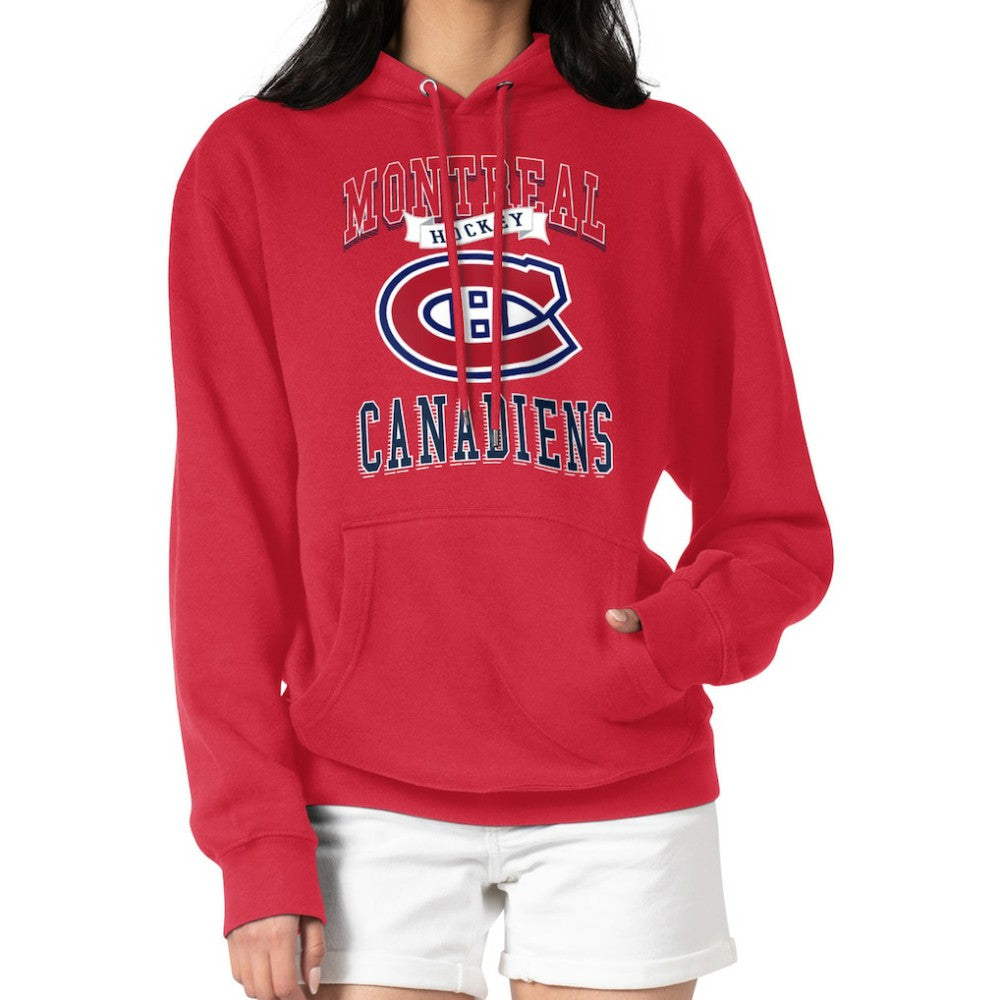Montreal Canadiens - G-III 4Her by Carl Banks Women's Team Logo Tri-Blend Fleece Pullover Hoodie Red