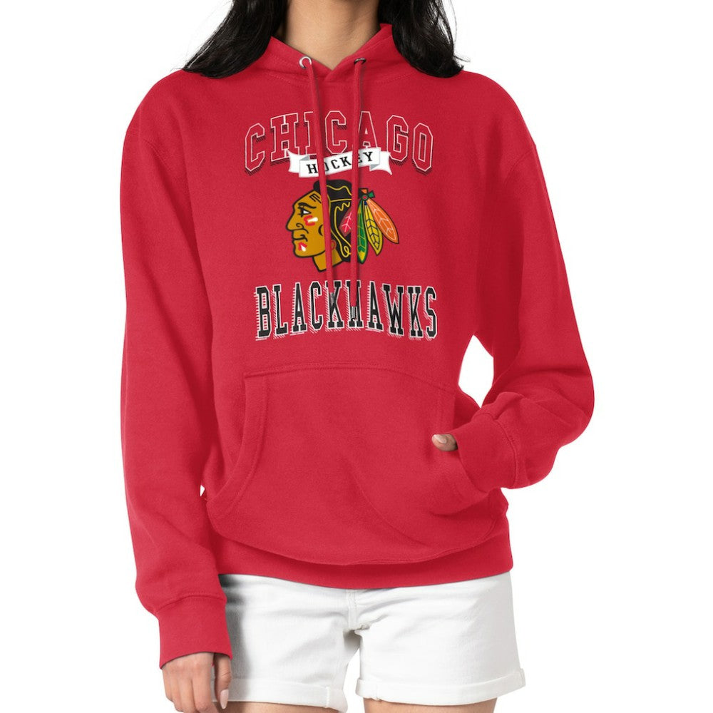 Chicago Blackhawks G-III 4Her by Carl Banks Women's Team Logo Tri-Blend Fleece Pullover Hoodie Red