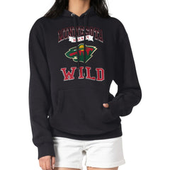 Minnesota Wild - G-III 4Her by Carl Banks Women's Team Logo Tri-Blend Fleece Pullover Hoodie Black