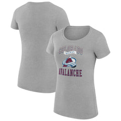 Colorado Avalanche - G-III 4Her by Carl Banks Women's Super-Slim Fit Lightweight Team Logo Graphic T-Shirt Heather Gray