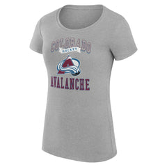 Colorado Avalanche - G-III 4Her by Carl Banks Women's Super-Slim Fit Lightweight Team Logo Graphic T-Shirt Heather Gray