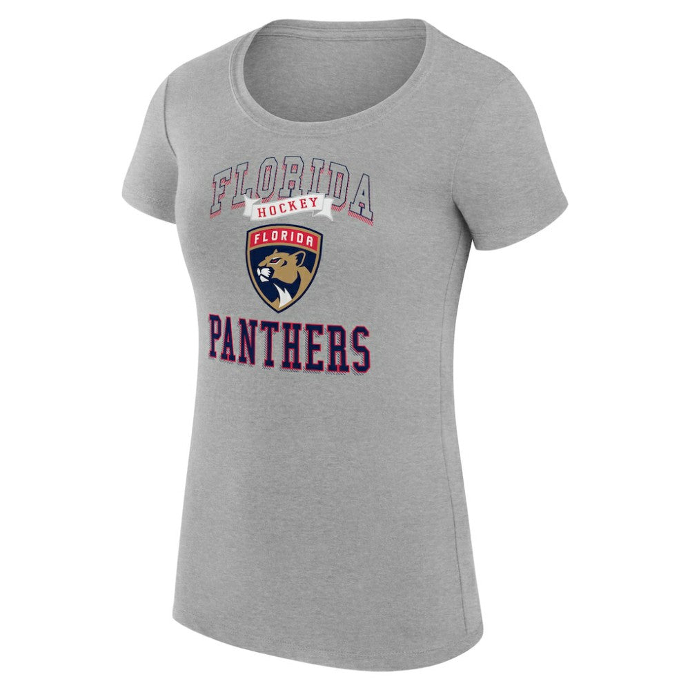 Florida Panthers - G-III 4Her by Carl Banks Women's Super-Slim Fit Lightweight Team Logo Graphic T-Shirt Heather Gray