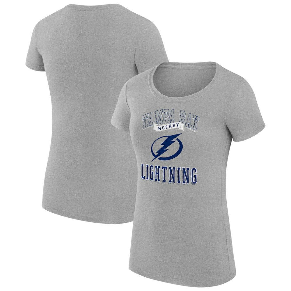 Tampa Bay Lightning - G-III 4Her by Carl Banks Women's Super-Slim Fit Lightweight Team Logo Graphic T-Shirt Heather Gray