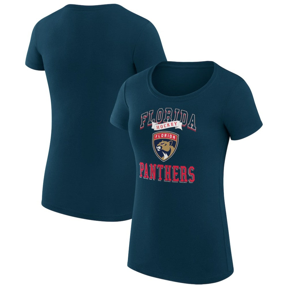 Florida Panthers - G-III 4Her by Carl Banks Women's Super-Slim Fit Lightweight Team Logo Graphic T-Shirt Navy