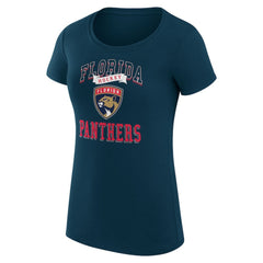 Florida Panthers - G-III 4Her by Carl Banks Women's Super-Slim Fit Lightweight Team Logo Graphic T-Shirt Navy
