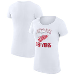 Detroit Red Wings - G-III 4Her by Carl Banks Women's Super-Slim Fit Lightweight Team Logo Graphic T-Shirt White