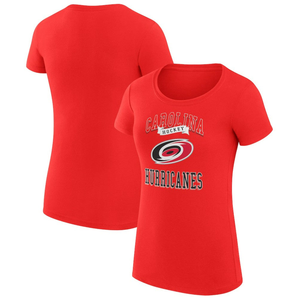 Carolina Hurricanes - G-III 4Her by Carl Banks Women's Super-Slim Fit Lightweight Team Logo Graphic T-Shirt Red
