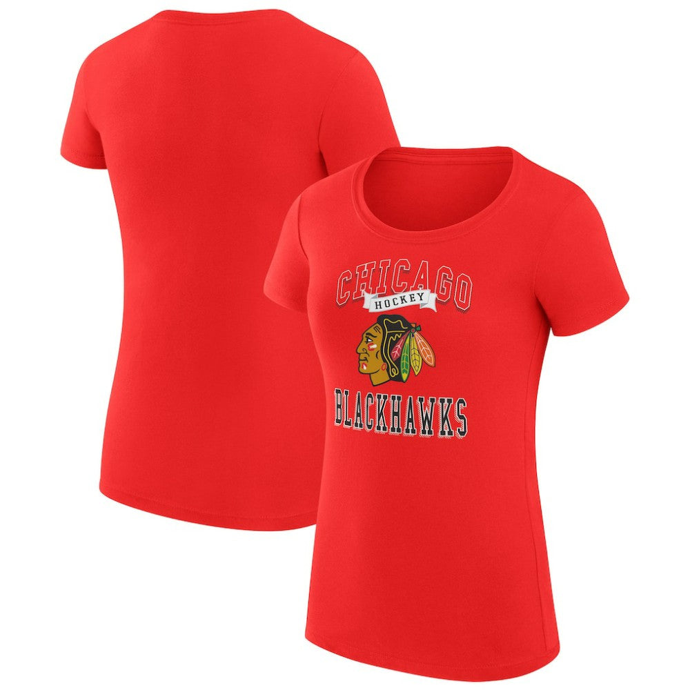 Chicago Blackhawks G-III 4Her by Carl Banks Women's Super-Slim Fit Lightweight Team Logo Graphic T-Shirt Red