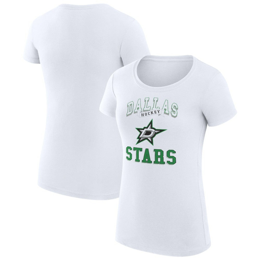 Dallas Stars - G-III 4Her by Carl Banks Women's Super-Slim Fit Lightweight Team Logo Graphic T-Shirt White