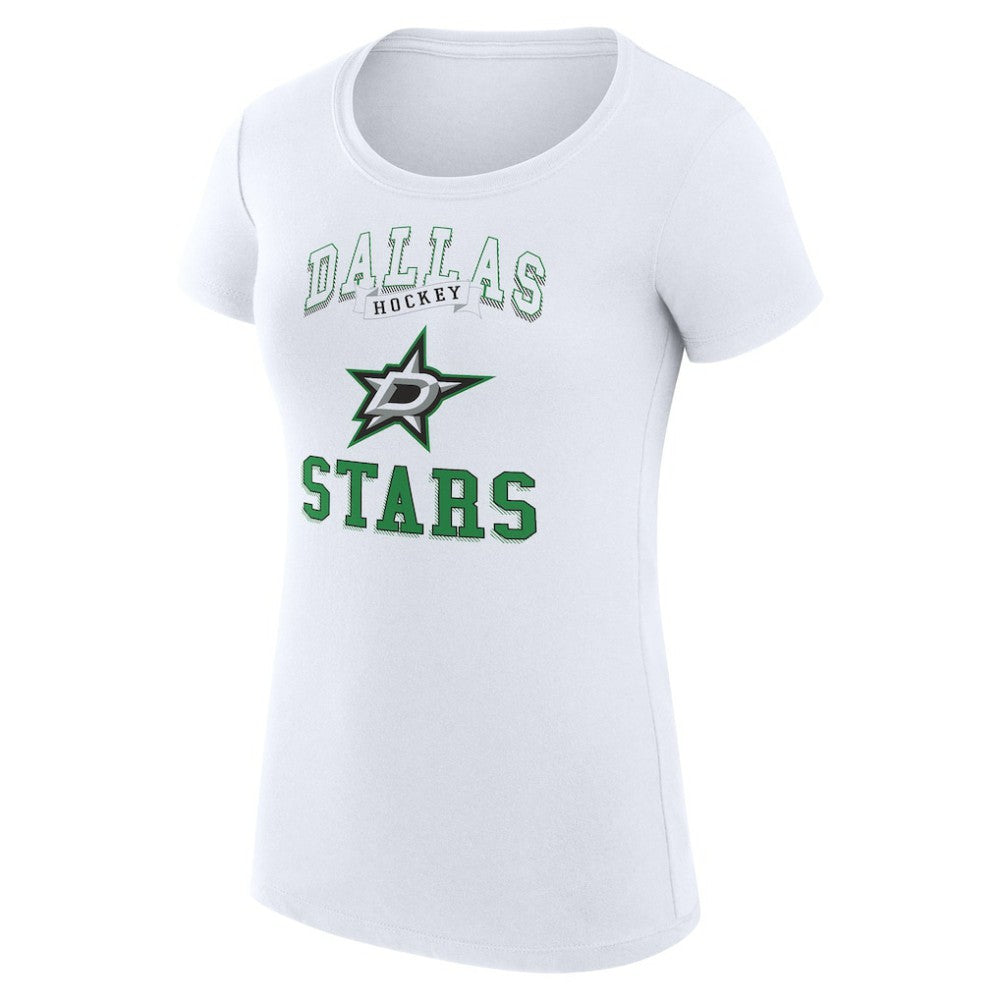 Dallas Stars - G-III 4Her by Carl Banks Women's Super-Slim Fit Lightweight Team Logo Graphic T-Shirt White