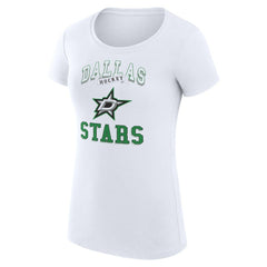 Dallas Stars - G-III 4Her by Carl Banks Women's Super-Slim Fit Lightweight Team Logo Graphic T-Shirt White