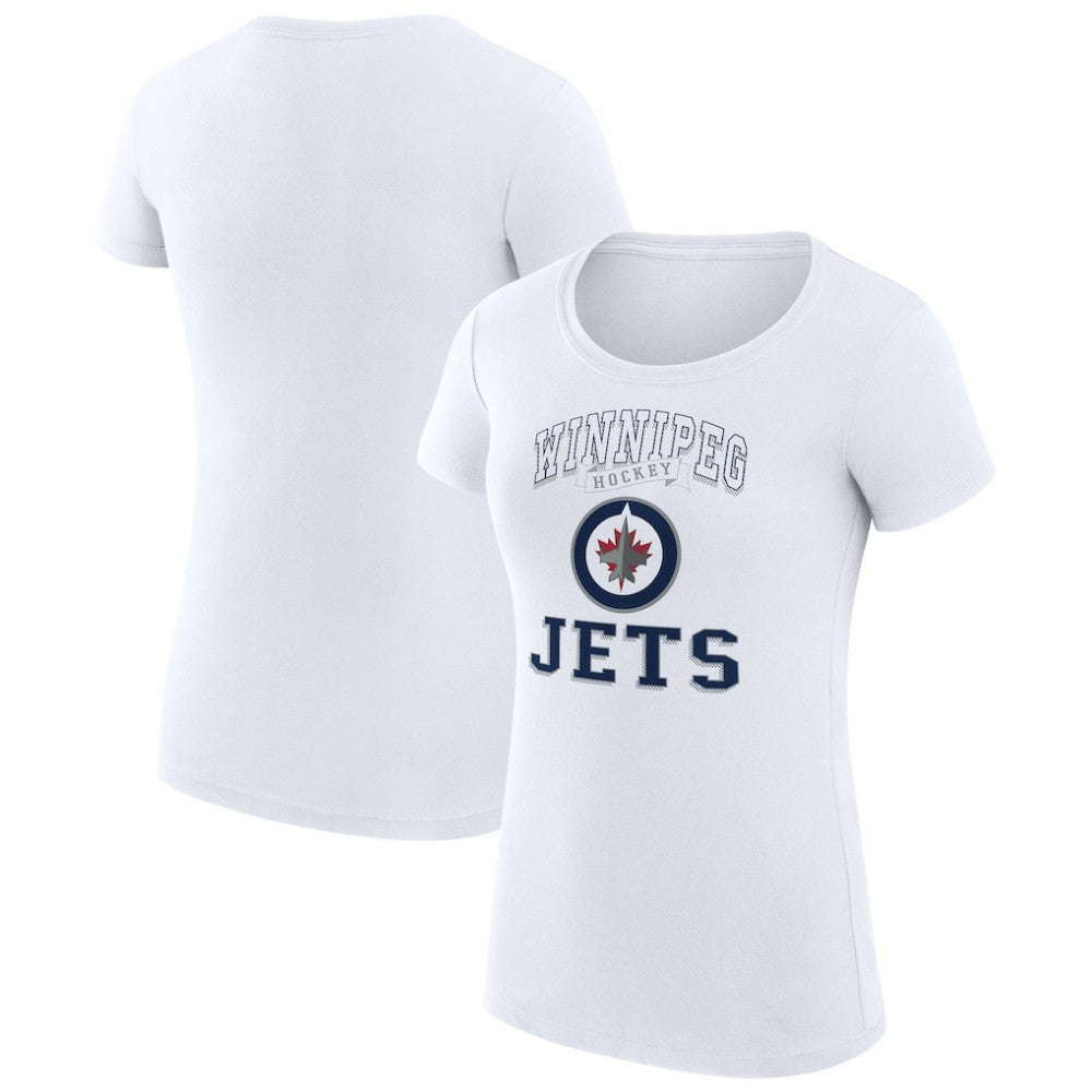 Winnipeg Jets - G-III 4Her by Carl Banks Women's Super-Slim Fit Lightweight Team Logo Graphic T-Shirt White
