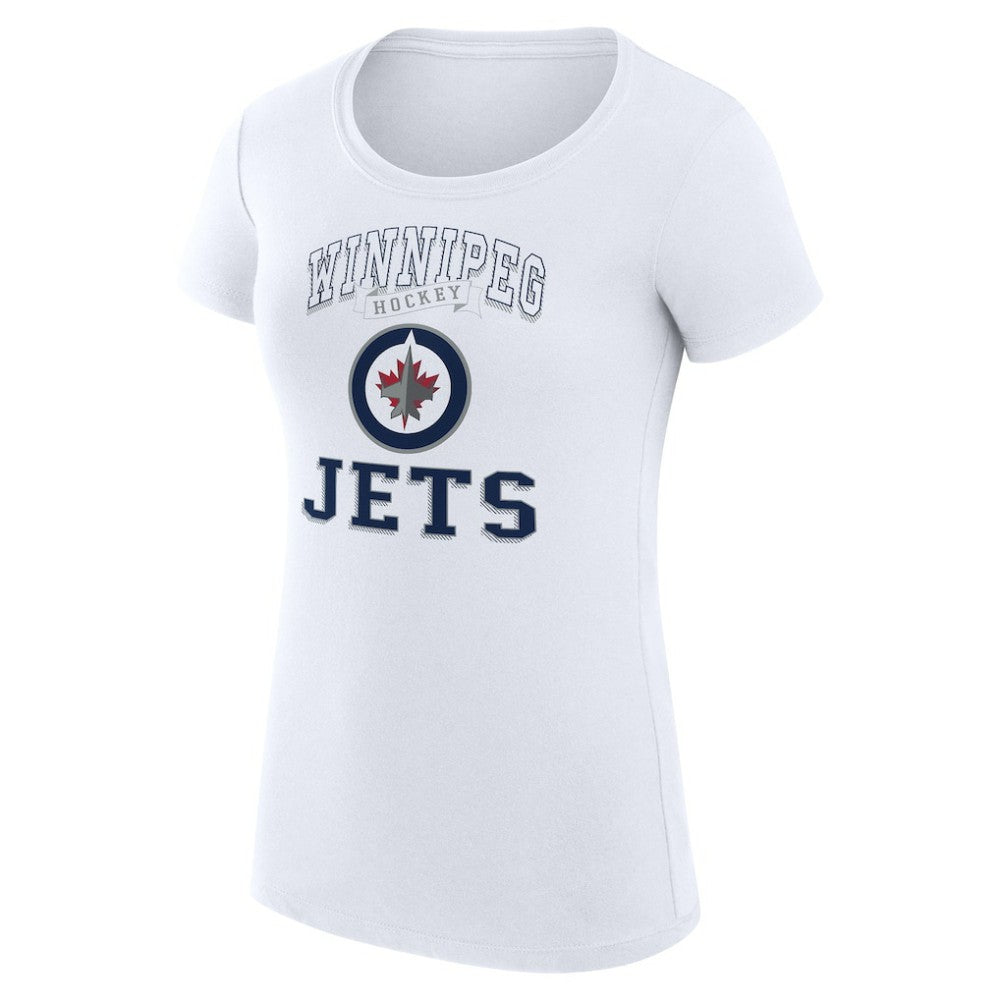 Winnipeg Jets - G-III 4Her by Carl Banks Women's Super-Slim Fit Lightweight Team Logo Graphic T-Shirt White
