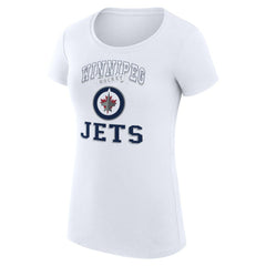 Winnipeg Jets - G-III 4Her by Carl Banks Women's Super-Slim Fit Lightweight Team Logo Graphic T-Shirt White