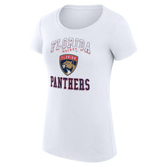 Florida Panthers - G-III 4Her by Carl Banks Women's Super-Slim Fit Lightweight Team Logo Graphic T-Shirt White