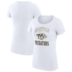 Nashville Predators - G-III 4Her by Carl Banks Women's Super-Slim Fit Lightweight Team Logo Graphic T-Shirt White