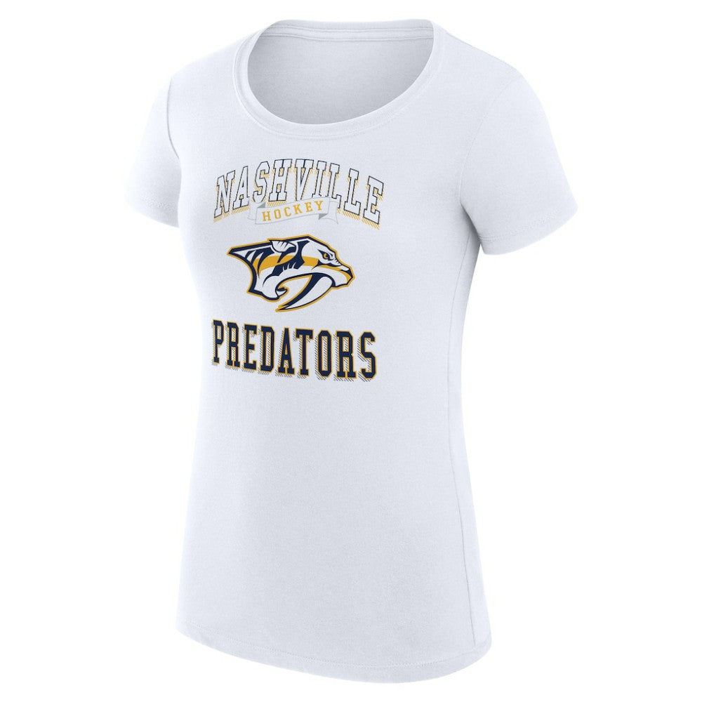 Nashville Predators - G-III 4Her by Carl Banks Women's Super-Slim Fit Lightweight Team Logo Graphic T-Shirt White