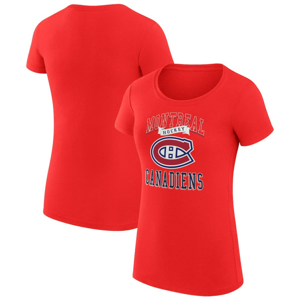 Montreal Canadiens - G-III 4Her by Carl Banks Women's Super-Slim Fit Lightweight Team Logo Graphic T-Shirt Red