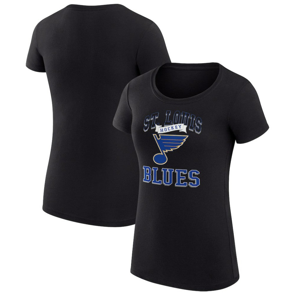 St. Louis Blues - G-III 4Her by Carl Banks Women's Super-Slim Fit Lightweight Team Logo Graphic T-Shirt Black