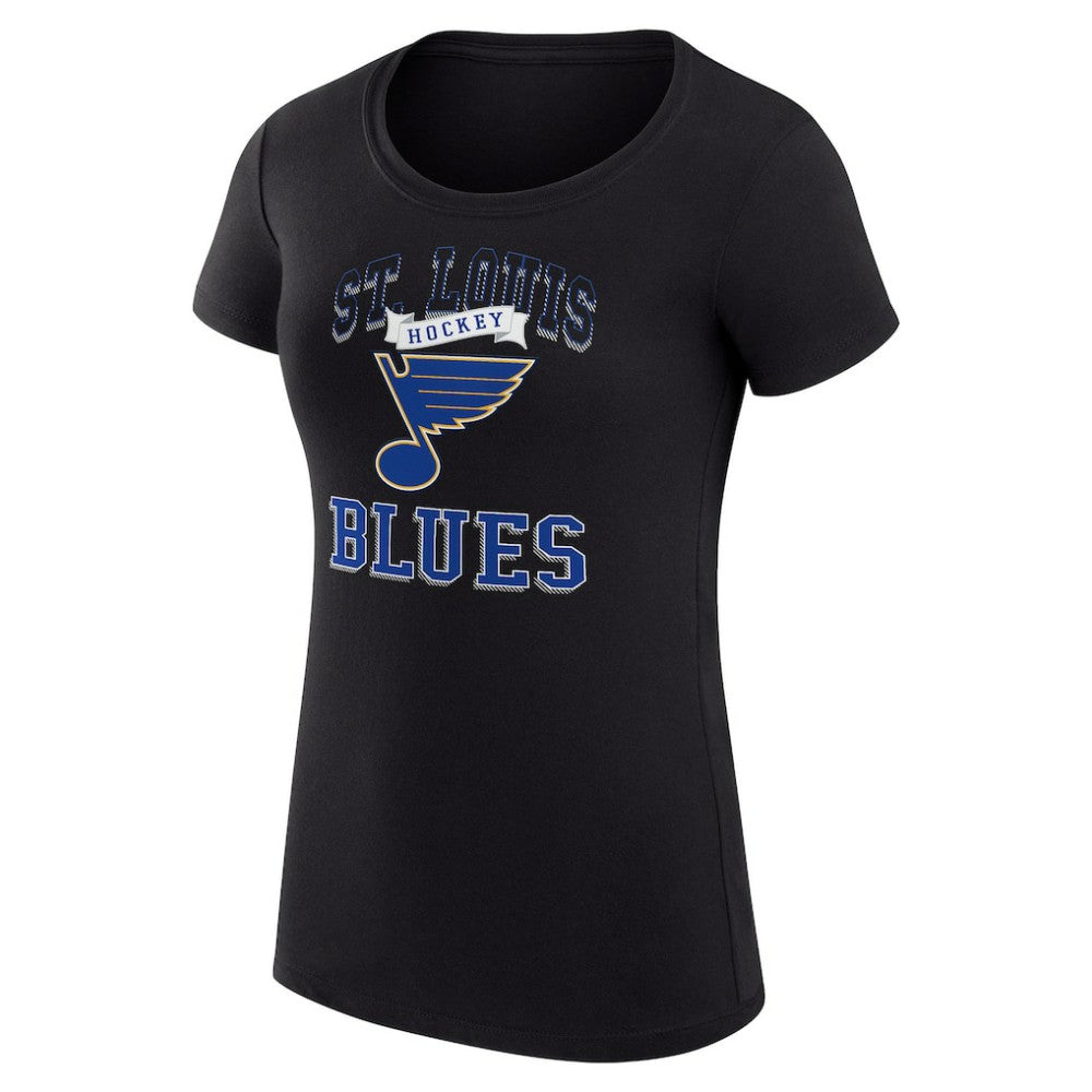 St. Louis Blues - G-III 4Her by Carl Banks Women's Super-Slim Fit Lightweight Team Logo Graphic T-Shirt Black