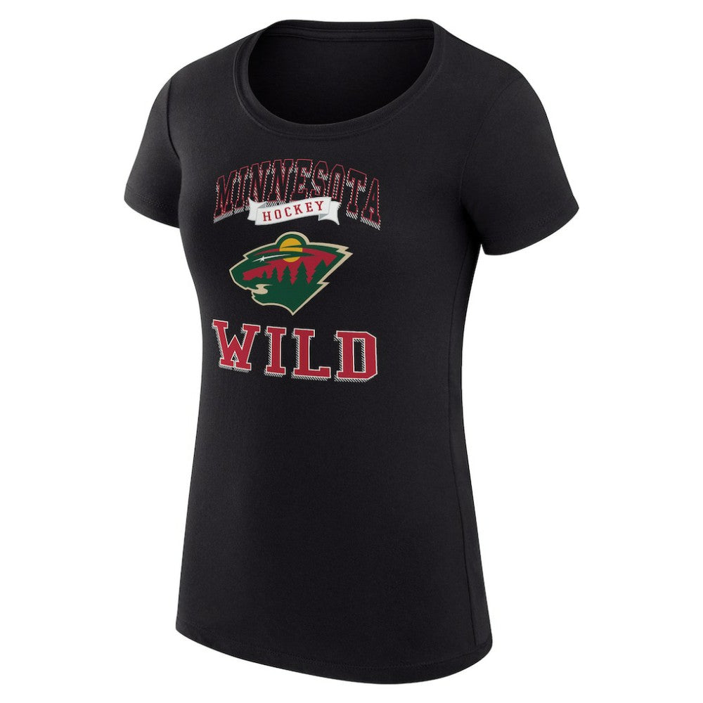 Minnesota Wild - G-III 4Her by Carl Banks Women's Super-Slim Fit Lightweight Team Logo Graphic T-Shirt Black