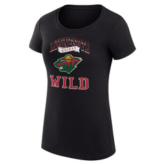 Minnesota Wild - G-III 4Her by Carl Banks Women's Super-Slim Fit Lightweight Team Logo Graphic T-Shirt Black