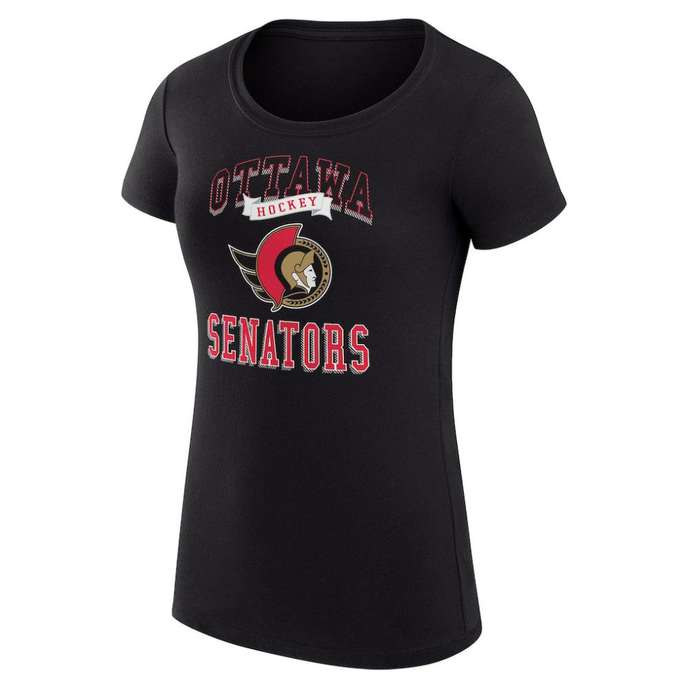 Ottawa Senators - G-III 4Her by Carl Banks Women's Super-Slim Fit Lightweight Team Logo Graphic T-Shirt Black