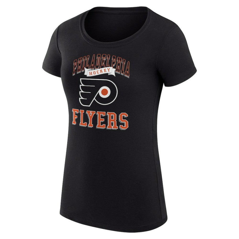 Philadelphia Flyers - G-III 4Her by Carl Banks Women's Super-Slim Fit Lightweight Team Logo Graphic T-Shirt Black