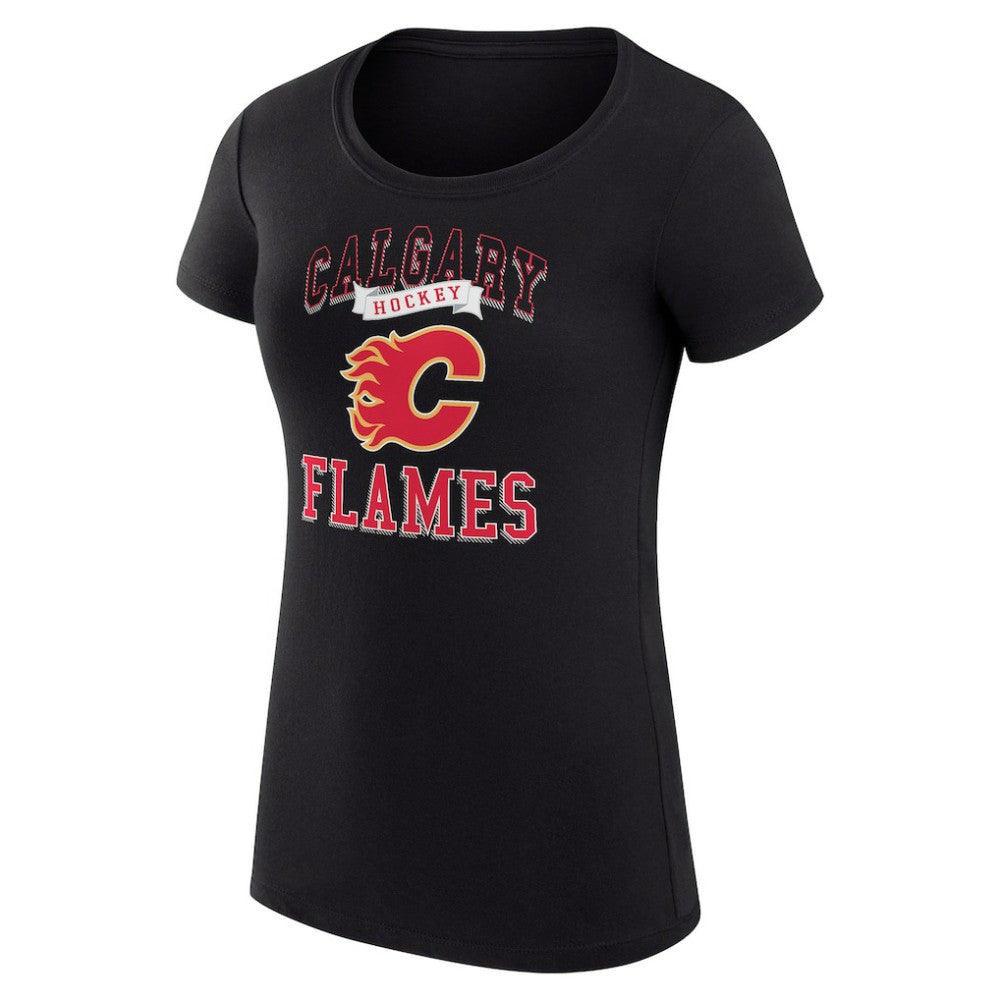 Calgary Flames - G-III 4Her by Carl Banks Women's Super-Slim Fit Lightweight Team Logo Graphic T-Shirt Black