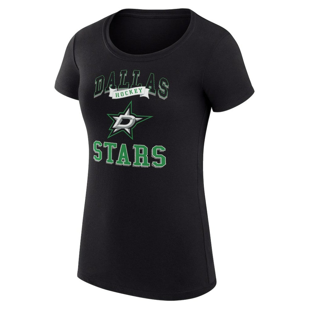 Dallas Stars - G-III 4Her by Carl Banks Women's Super-Slim Fit Lightweight Team Logo Graphic T-Shirt Black