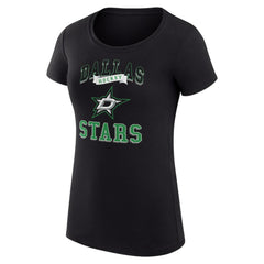 Dallas Stars - G-III 4Her by Carl Banks Women's Super-Slim Fit Lightweight Team Logo Graphic T-Shirt Black