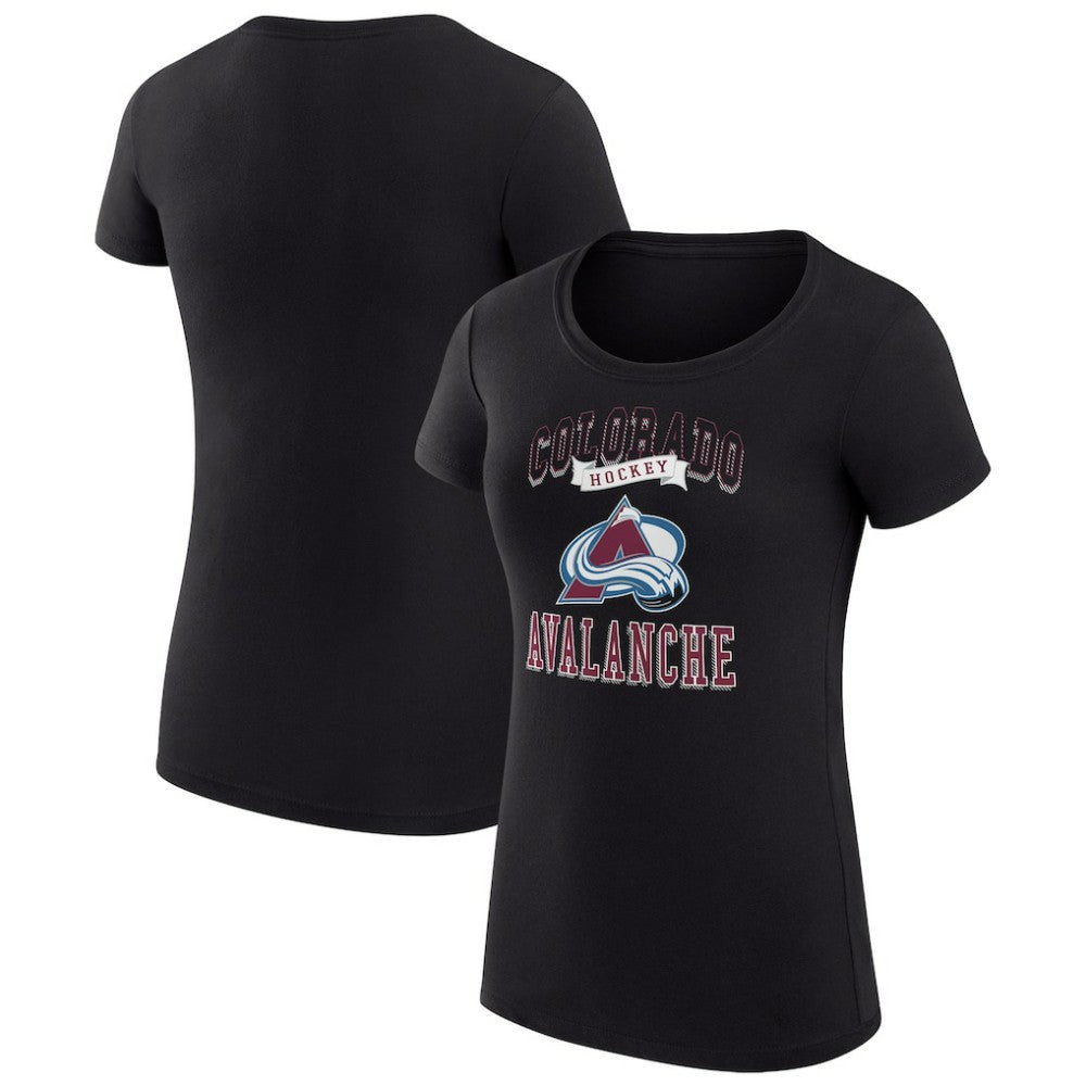 Colorado Avalanche - G-III 4Her by Carl Banks Women's Super-Slim Fit Lightweight Team Logo Graphic T-Shirt Black