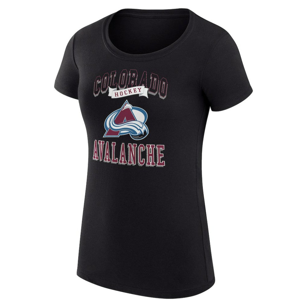 Colorado Avalanche - G-III 4Her by Carl Banks Women's Super-Slim Fit Lightweight Team Logo Graphic T-Shirt Black