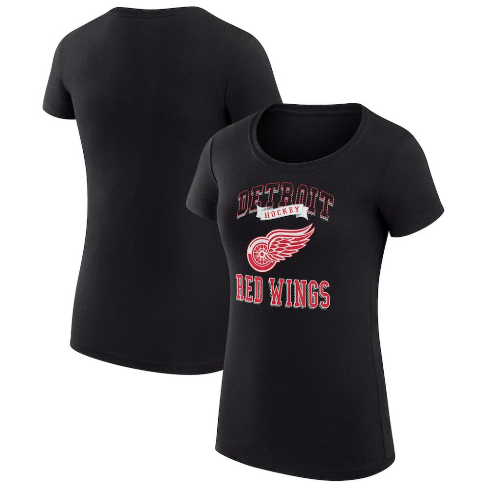 Detroit Red Wings - G-III 4Her by Carl Banks Women's Super-Slim Fit Lightweight Team Logo Graphic T-Shirt Black