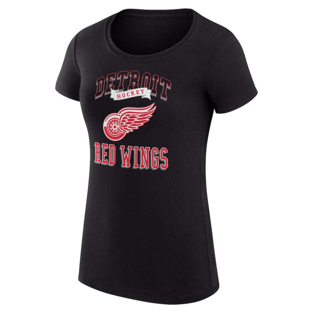 Detroit Red Wings - G-III 4Her by Carl Banks Women's Super-Slim Fit Lightweight Team Logo Graphic T-Shirt Black