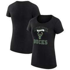 NBA - Milwaukee Bucks G-III 4Her by Carl Banks Women's Super-Slim Fit Lightweight Team Logo T-Shirt - Black